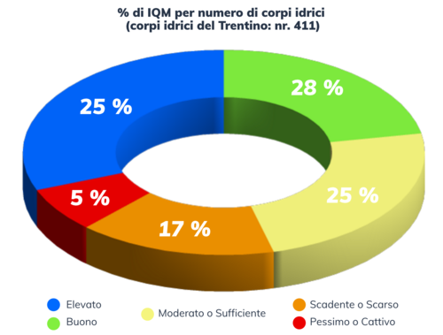 Immagine: % di IQM per numero di corpi idrici
